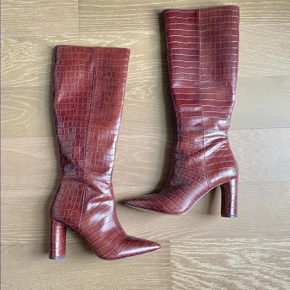 Authentic Embossed Crocodile Leather Boots